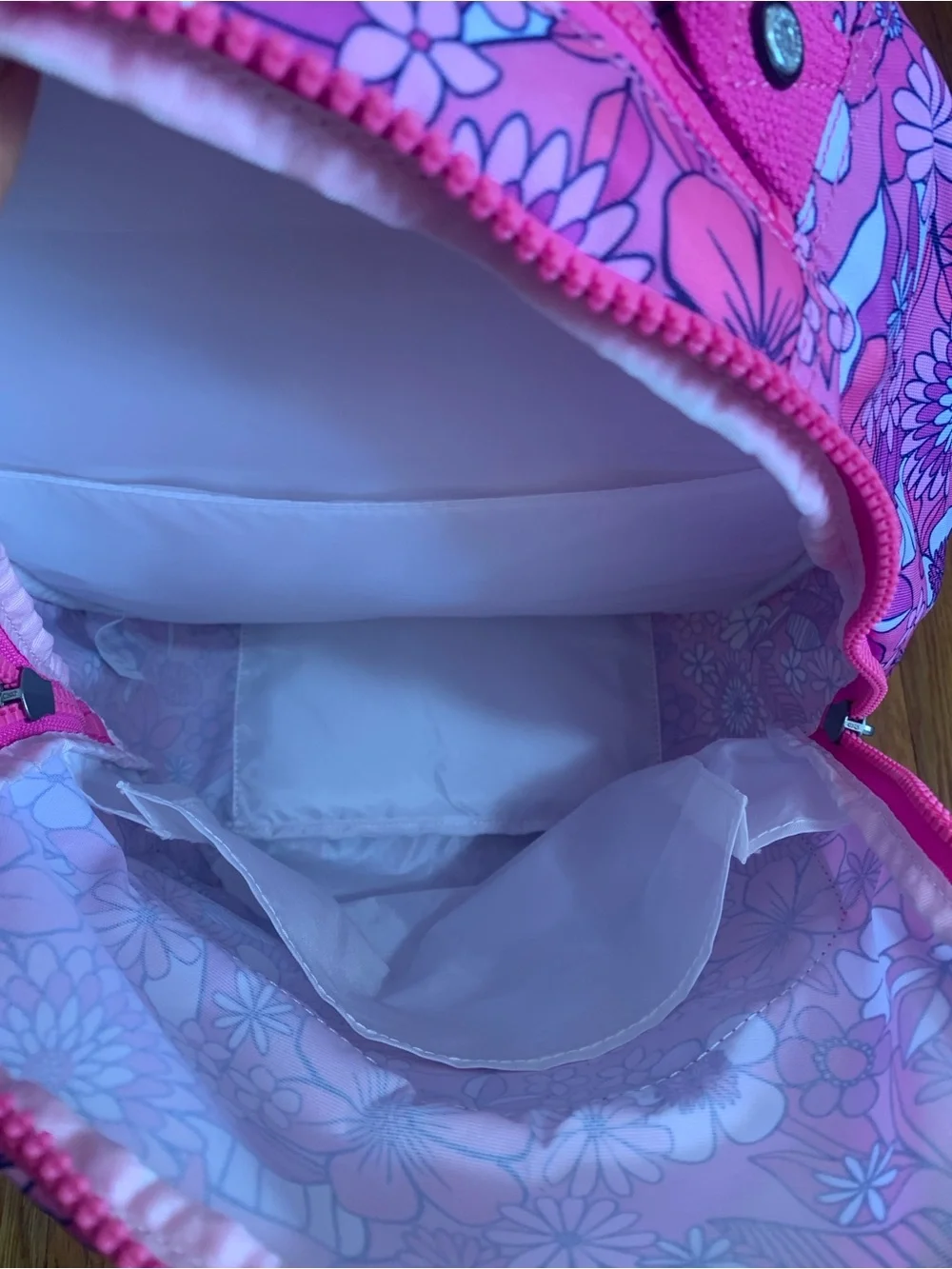 Kipling Seoul whimsy wildflowers Pink Backpack school with Plush Monkey Charm